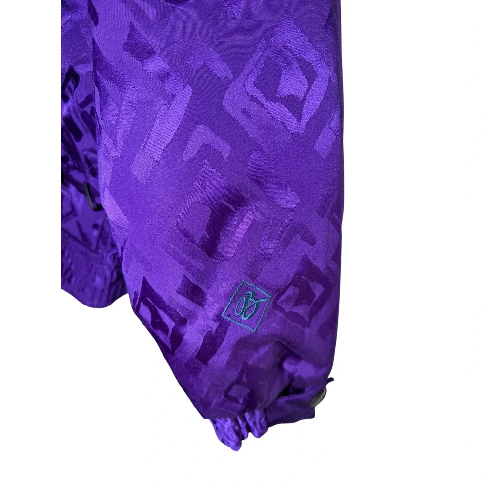 Vintage Black Bear Purple Bomber Style Ski Jacket Women's Sz M Iconic Retro - Picture 6 of 11